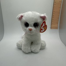 Ty Beanie Babies Bianca The White Cat Pink Eyes & Ears With Tags