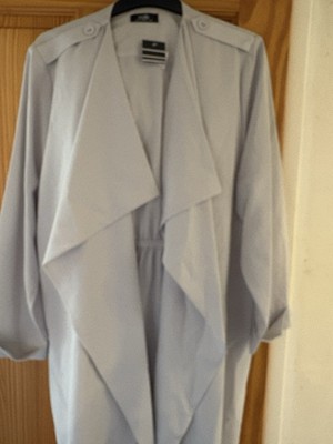 Wallis Summer DRESSY duster Style Coat In Pale Grey Size 20 BNWT