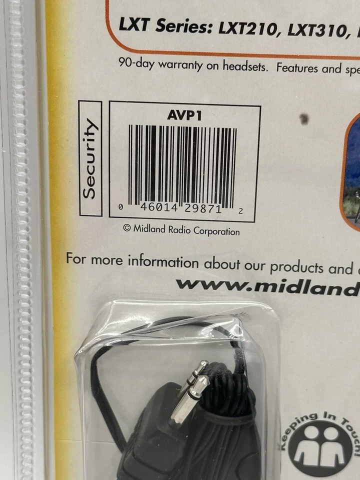 Midland AVP1 2-Way Radio PTT Headsets With Boom Microphone New In Packaging - Image 4 of 4