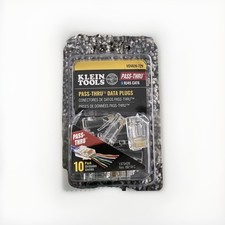 Klein Tools VDV826-728 10-Pack Pass-Thru RJ45 CAT5E Data Plugs