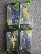 Lot Of 4 Googan Squad Klutch Crankbaits (2)Sexy Shad & (2)Quicksilver - NEW (C)