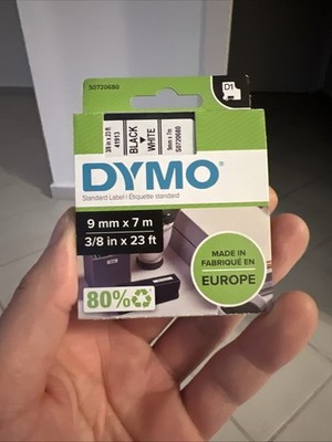 Dymo D1 ORIGINAL Schriftband, schwarz auf weiß, 9mm x 7m