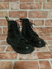 Dr Doc Martens 1460 J Black Patent Leather Lace Up Boots Kids Size US 3