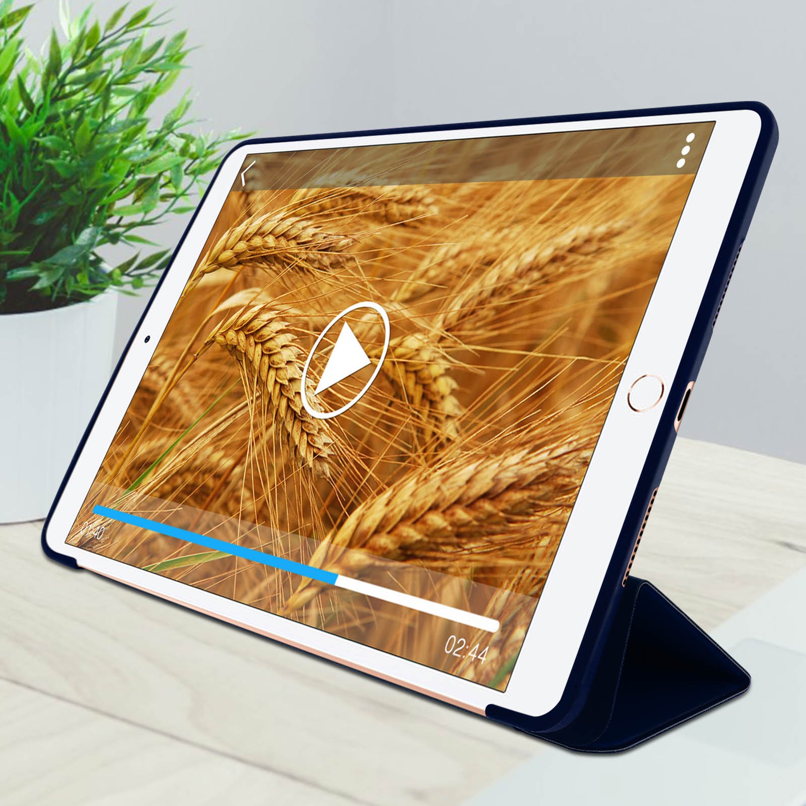 Protection iPad Pro 10.5 trifold bleu pour travailler en déplacement