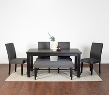 Muzzi Contemporary 6-Piece Dining Set, Dining Table with 4 Stylish Chairs and