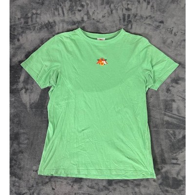 Kappa Endless Summer T-Shirt Medium Green Floral Back Graphic Hibiscus Logo Tee