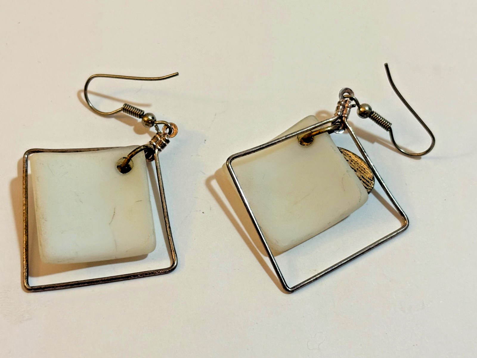 Unique Silver Tone Kitty Cat Square Polished Ston… - image 4