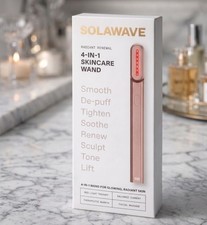 Solawave 4-in-1 Red Light Therapy Wand Rose Gold NEW in box  Travel Size Case