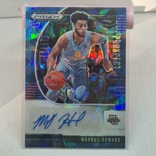 2020-21 Panini Prizm Draft Picks Prospect Auto Markus Howard RC Blue Ice /75 NM