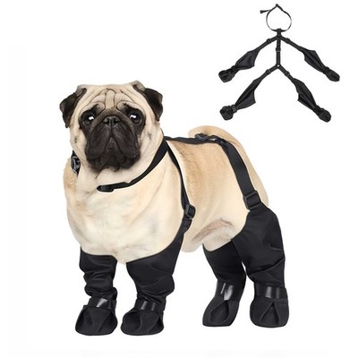 Adjustable Suspender Boots Waterproof Dog Shoes Anti-Slip Pet Paw Protector Rain