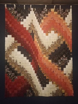 CROSS FIRE USA Bargello Quilt Top  45'' by 60''  w/1,024 Pieces Blocks Patchwork