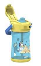 Zak Designs BLUEY Kids Water Bottle for Travel or Home, 12oz Plastic BRAND NEW