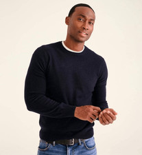 NAADAM The Original Cashmere Sweater Men's L Navy Blue Minimalist Trendy Preppy
