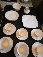 Tuscan Fine Bone China Tea Set In Shell Pink With Gold Detail