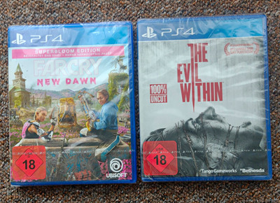 PS4 Far Cry New Dawn Superbloom Edition + The Evil Within PAL USK 18 Uncut