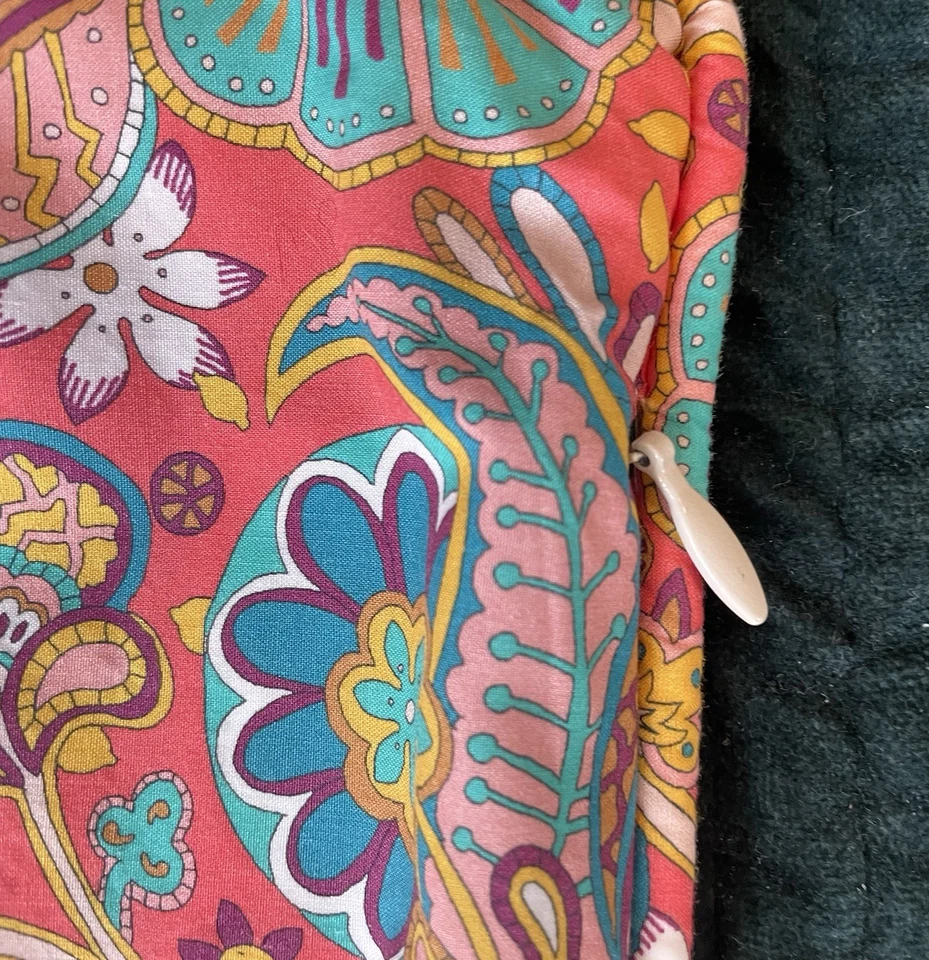 Funda de almohada Antonio Melani con telas Liberty vintage - amarillo naranja verde azulado Foto 4 de 4