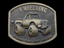 RK05121 VINTAGE 1976  4 WHEELING IS MORE THAN JUST DRIVING  BELT BUCKLE