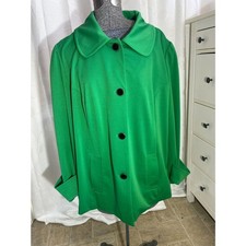 Green Button-Front Coat