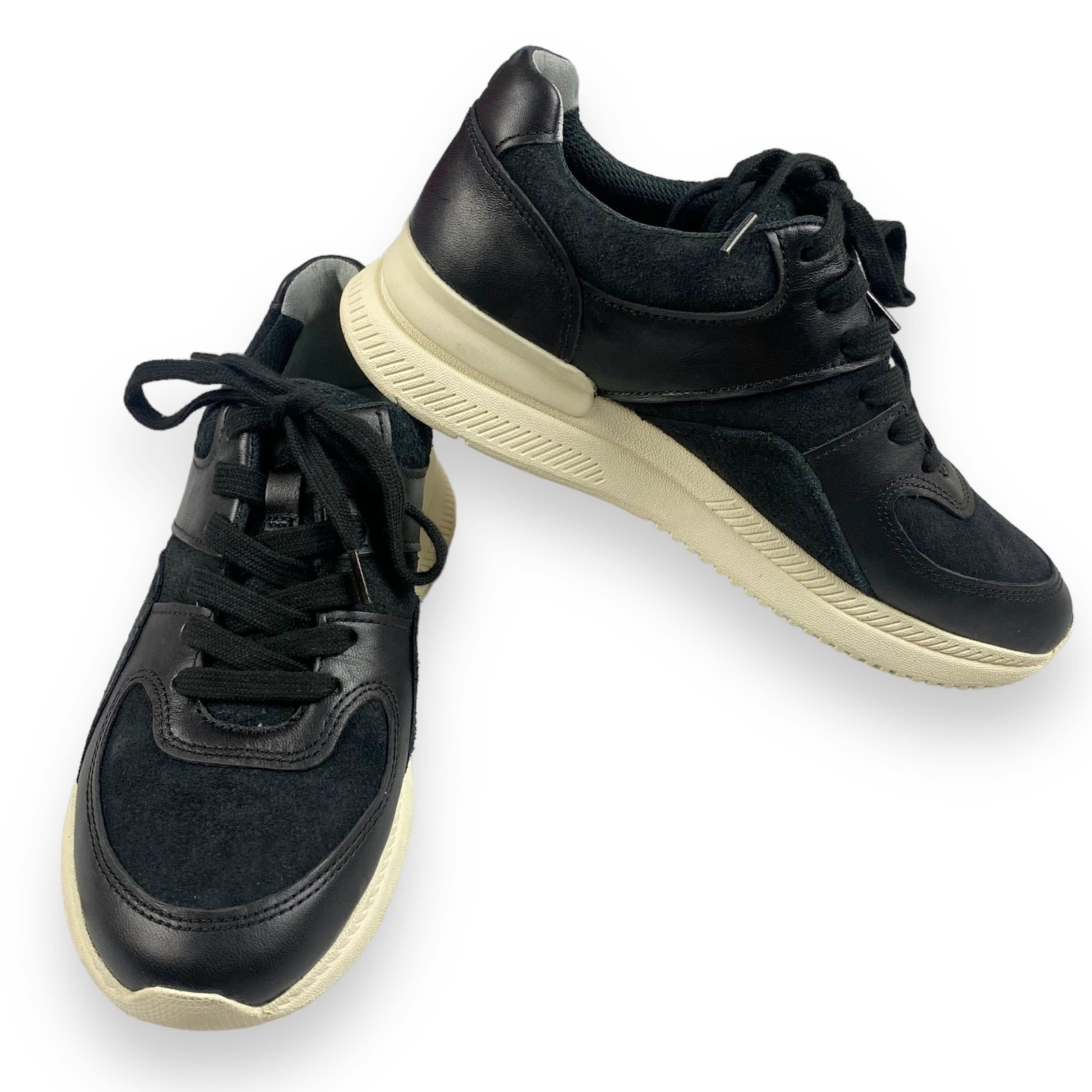 SAOLA Everlane Sneaker da ginnastica scamosciate donna 7 uomo 5 nere stringate suola bianca