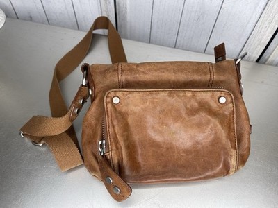 Vintage ELLINGTON Small Distressed Brown Leather Crossbody 