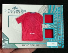 David Beckham /7 Dual Game Used Red Relics 2025 Leaf In The Game Used GA-6