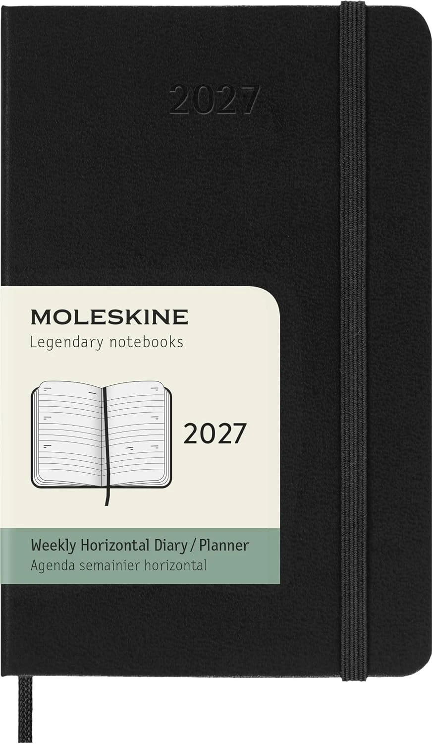 Moleskine 12 Monate Wochenkalender 2027, Pocket/A6, 1 Wo = 2 Seiten, horizontal