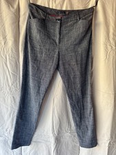 Tommy Hilfiger Women  s Skinny Trousers Navy Patterned Dress Pants Size 8