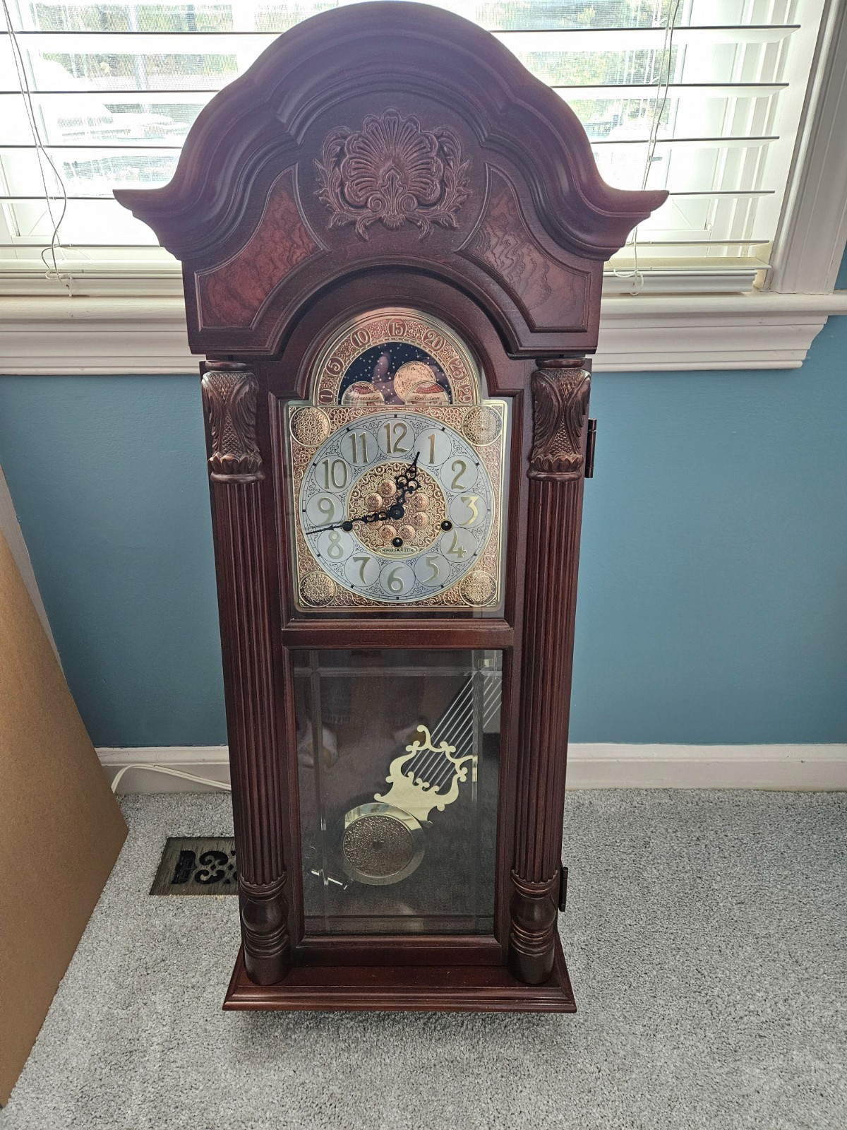 Beautiful Cherry Howard Miller Wall Clock "Sheridan" Model# 620 374 , Circa 1990 photo Beautiful Cherry Howard Miller Wall Clock "Sheridan" Model# 620 374 , Circa 1990 photo