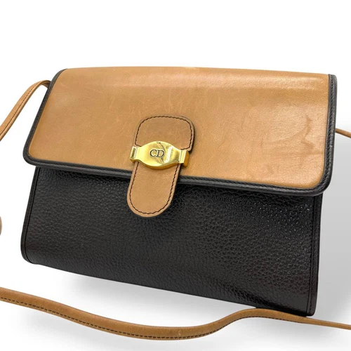 Sac bandoulière Christian Dior rabat cuir camel neufauthentifié