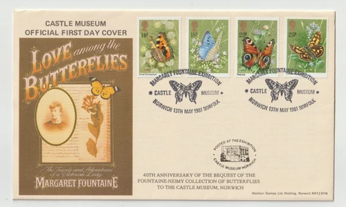 13/5/1981 UK GB FDC - Butterflies - Castle Museum - Norwich Special Postmark