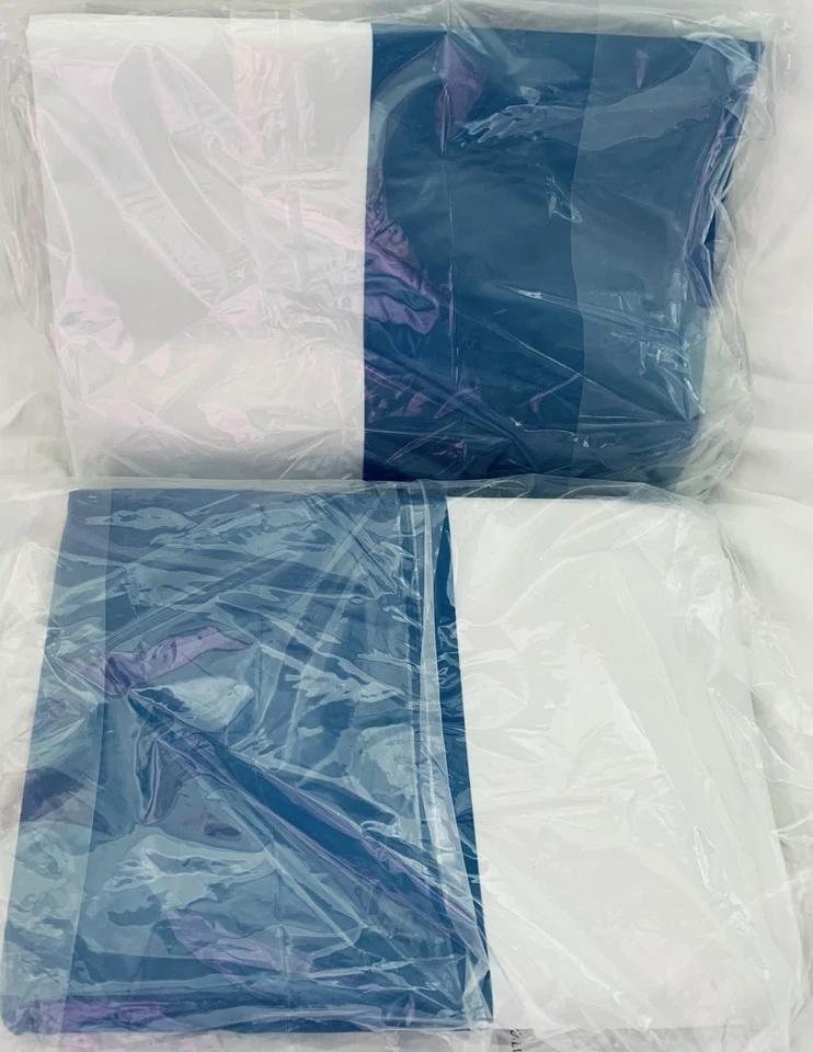 Eclipse Peabody set of blue & white striped Drapes - Image 2 of 3