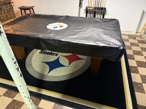 NFL Pittsburgh Steelers Billiard Table Leather Cover Black with Logo