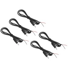 5pcs 3.5mm Male Jack 1/8" TRS 2 Plug 38.5mm 28AWG Pole Cable, 39.4inches