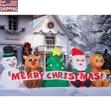 8ft Christmas Inflatable Santa Snowman Gingerbread Reindeer LED Yard Decor New