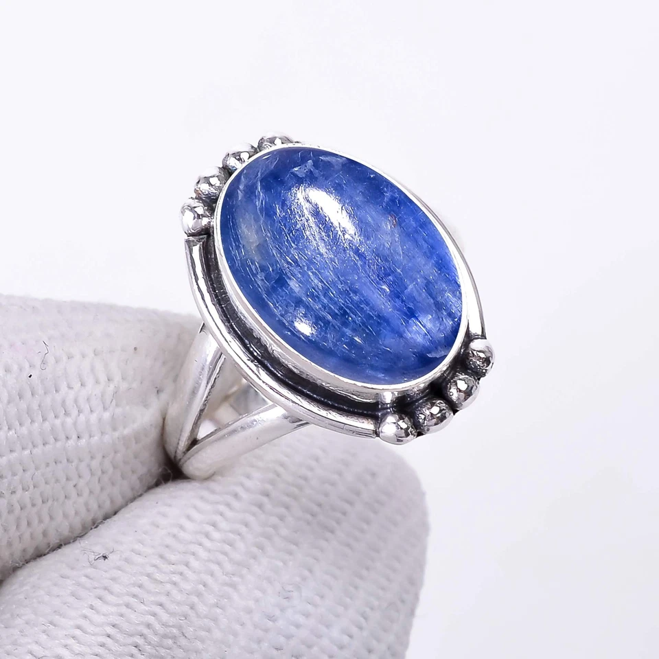 Kyanite Gemstone 925 Sterling Silver Jewelry Ring All Size, Adjustable Ring - Image 2 of 4