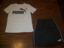 Little Boys PUMA Shirt  Shorts Outfit Sz 6 New NWT MSRP 34 White/Gray A1 