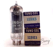 2 Tung-Sol 12BK5 Beam Pentode Frequency TV/Radio Audio Vacuum Tube Valve- Bangyb