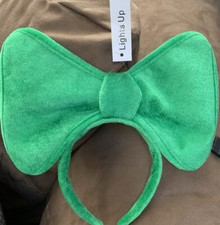 GIRLS ST.PATRICKS DAY LIGHT UP HEADBAND LARGE BOW PARTY PARADE ACCESSORY GREEN