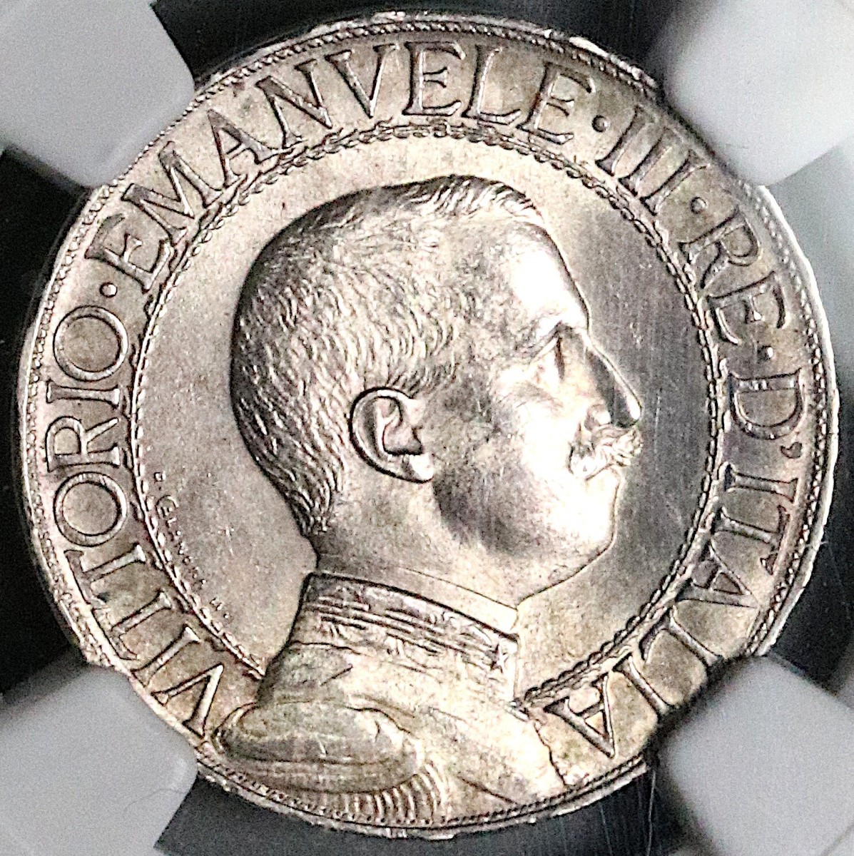 1913 NGC MS 64 Italy 1 Lira Horses Chariot Silver Mint State BU