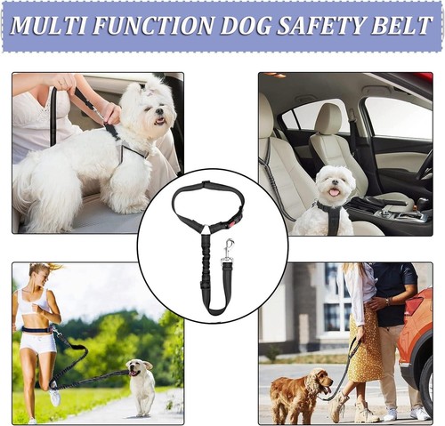 Dog Seat Belts For Cars Uk, Headrest Dog Car Seat Belt Adjustable Dog Car Harnes - Picture 5 of 7