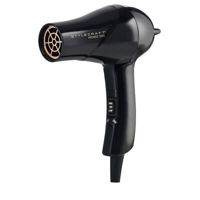 STYLECRAFT Peewee 1200 Folding Handle Dual Voltage Compact Travel Hair Dryer