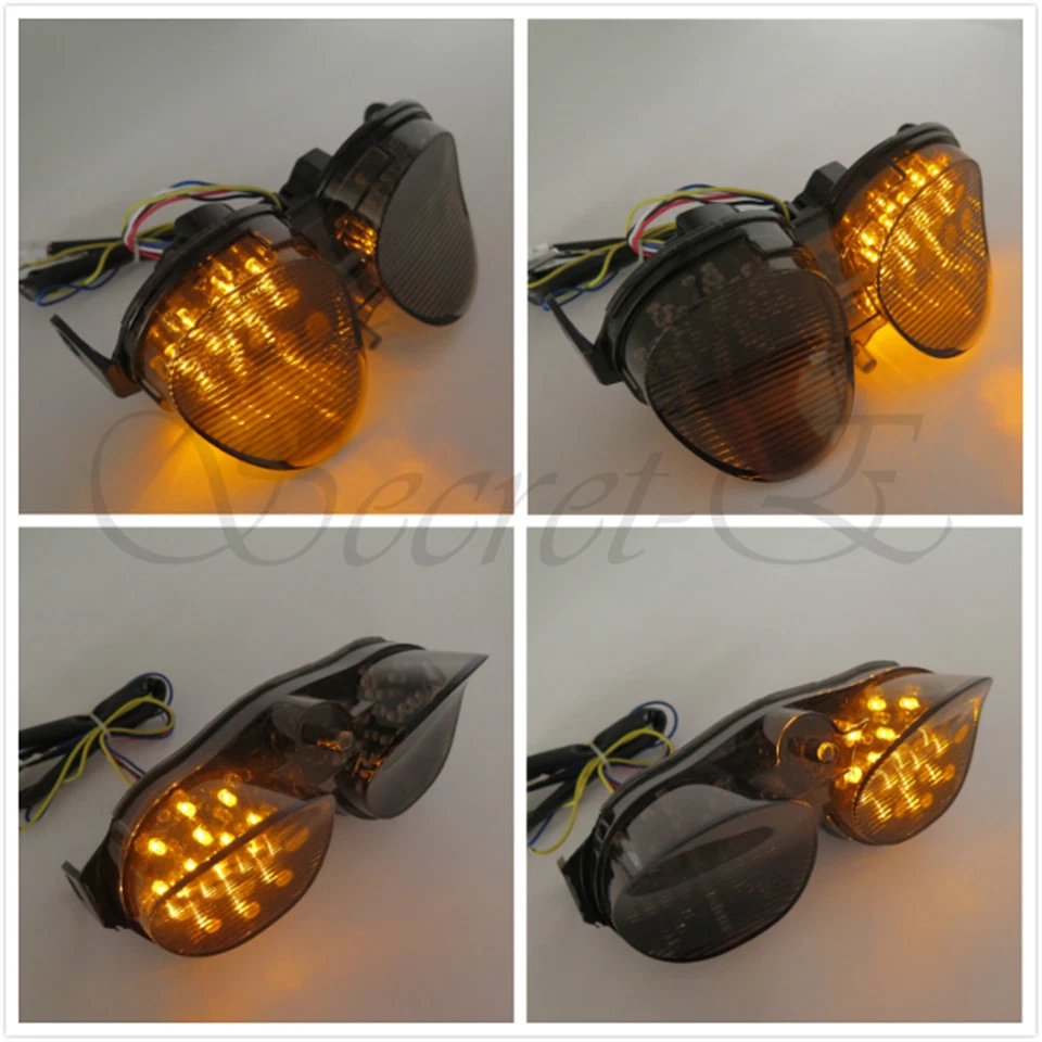 Señales de luz trasera LED integradas de humo para Yamaha YZF R6 2001 2002 Sportbike Foto 2 de 4