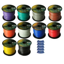 Harmony Car Primary 16 Gauge Power or Ground Wire 1000 Feet 10 Rolls Multi Color
