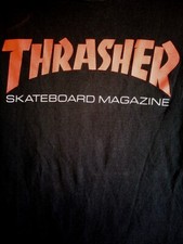 Vintage Thrasher T Shirt Skateboard Mens S Women M Kids L Black Short Sleeve