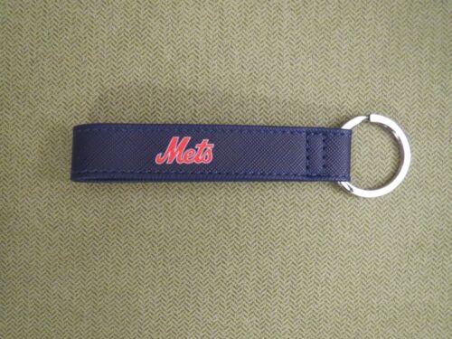 New York Mets Citi Navy Blue Pleather Key Fob, 3.75 inches excluding ring - Picture 1 of 4