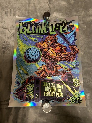OFFIZIELLE 2024 BLINK 182 FOLIENPOSTER EINE WEITERE TIME TOUR DURCH 300 FENWAY PARK 7/23