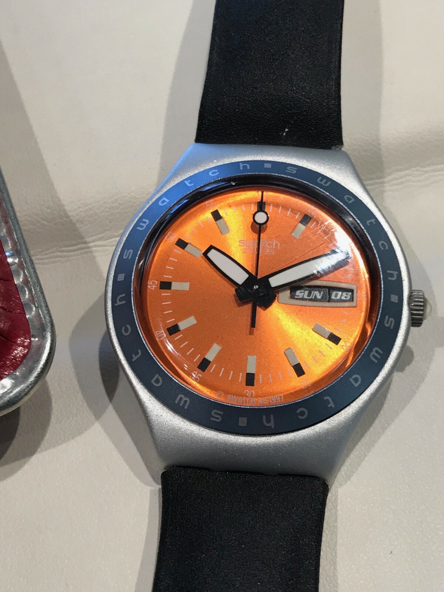 時計 SWATCH IRONY AUTOMATIC 1997 Black Dial Swatch Irony Aluminium Watch with Date, Vintage