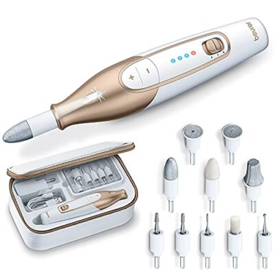 Beurer MP64 Maniküre und Pediküre Set, kabellose elektrische Nagelfeile mit 10