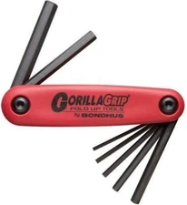 Bondhus Gorilla Grip Hex Fold Up Wrench Set Metric MM 1.5-6mm MADE IN USA 12592