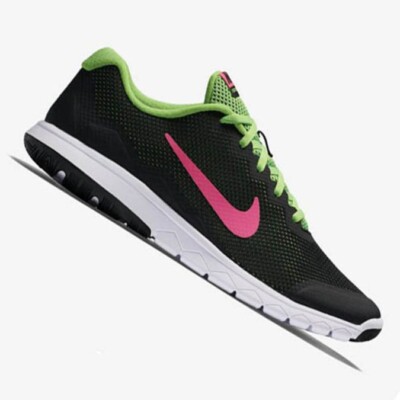 Nike Womens Flex Experience RN4 Black Green Running Shoes Sneakers sz 9.5